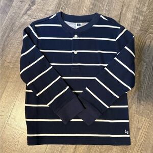 Janie and Jack Navy and White Striped Long Sleeve Tee
